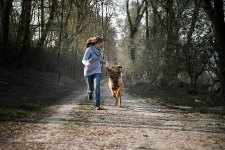 Hund und Frauchen Foto