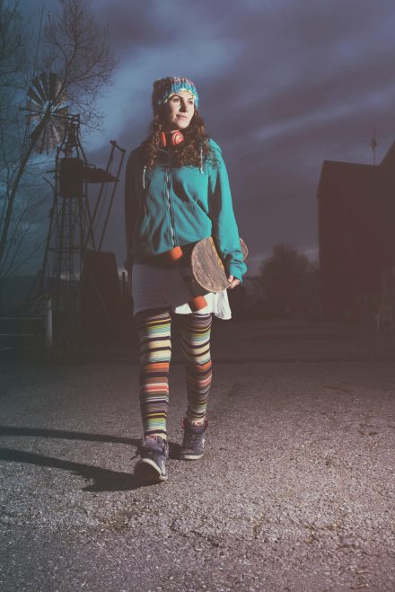 Foto Skateboard Night Girl