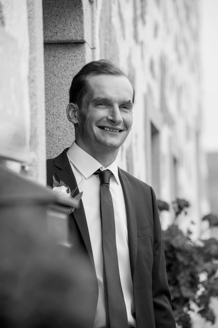 Hochzeitsfotografie Portrait schwarz weiß