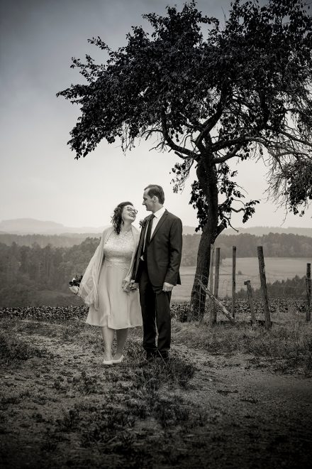 Hochzeitsfotografie schwarz weiß