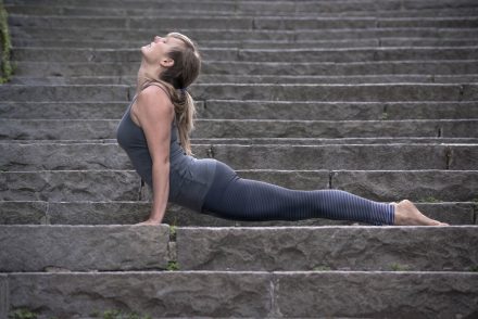 Yoga-Fotografie aufschauender Hund
