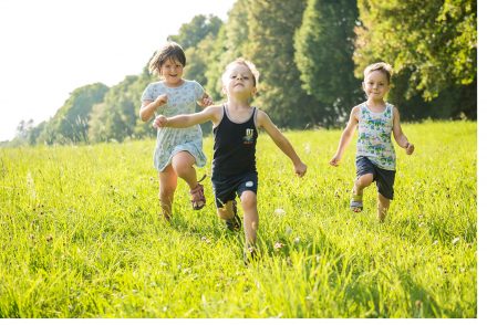 Kinder in der Wiese