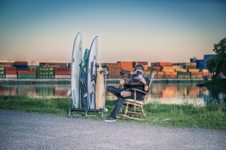 Fotografie Surfbrett Hafen Linz